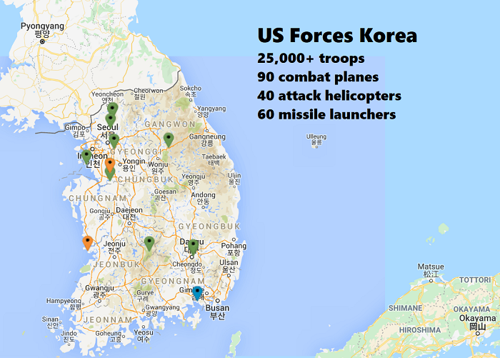 Map Of Us Bases In South Korea New York Map Poster   US Bases In South Korea 